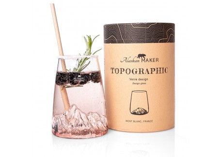 Topographic Mont Blanc Verre Longdrink Borosilicate Montagne 45 cl 