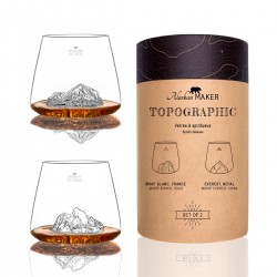 Topographic Mont Blanc/Everest Set 2 Verres à Digestifs Borosilicate 3