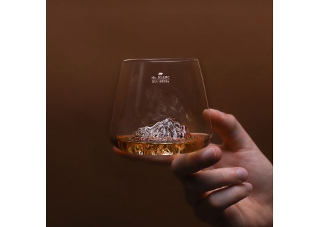 Topographic Set van 2 Borosilicaat Digestive Glazen 35 cl Mont Blanc/E