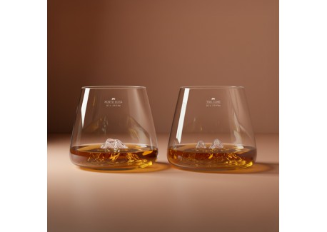 Topographic Set van 2 Borosilicaat Digestive Glazen 35 cl Tre Cime/Mon