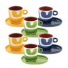 Voir la slide Attimi Coffret Tasses et Sous-tasses Espresso 9 cl Jaune Bleu vert 6 P