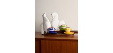 Attimi Espresso Kop en Schotel Set 9 cl Geel Blauw Groen 6 Stuks
