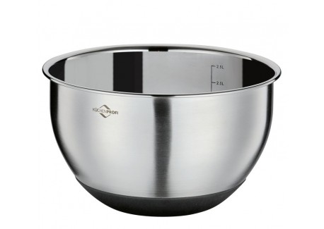 Cul de Poule Bol Inox Gradué Antidérapant 20 cm 2,6 L + Couvercle Herm