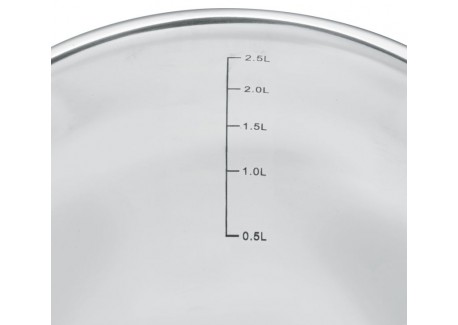 Mengkom van RVS met Maatverdeling Antislip 20 cm ,6 L + Luchtdicht Dek