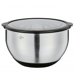 Cul de Poule Bol Inox Gradué Antidérapant 24 cm 4,8 L + Couvercle Herm