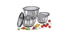 Cul de Poule Bol Inox Gradué Antidérapant 24 cm 4,8 L + Couvercle Herm