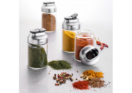 Kippo Kruidenpot Glas/RVS van 120 ml 10 cm