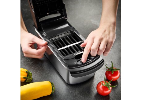 Treppo 2.0 Coupe Légumes et Fruits 3 Grilles avec Réservoir Inox 