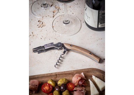 Malbec Sommelier Kurkentrekker met Dubbele Hendel Notenhout 13 cm