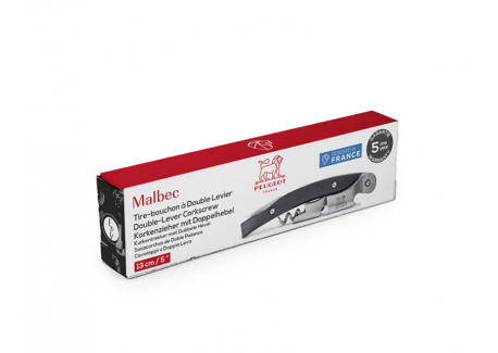 Malbec Tire-bouchon Sommelier à Double Levier Noir 13 cm 