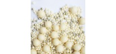 Taartdecoraties Knapperige Parels in Witte Chocolade en Goud 50 g