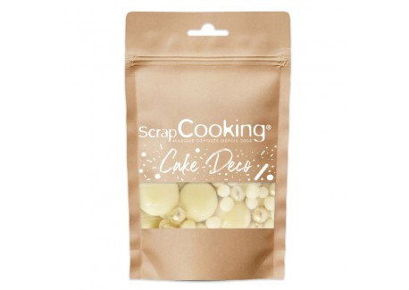 Taartdecoraties Knapperige Parels in Witte Chocolade en Goud 50 g