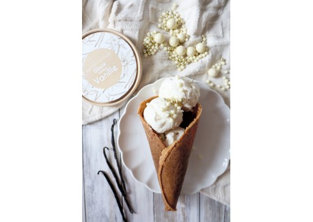 Déco Gâteau Perles Croustillantes en Chocolat Blanc et Doré 50g 