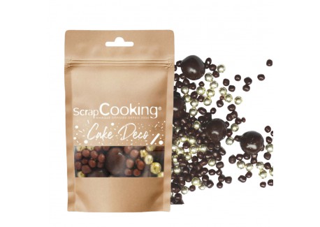 Taartdecoraties Knapperige Parels in Pure Chocolade en Goud 50 g