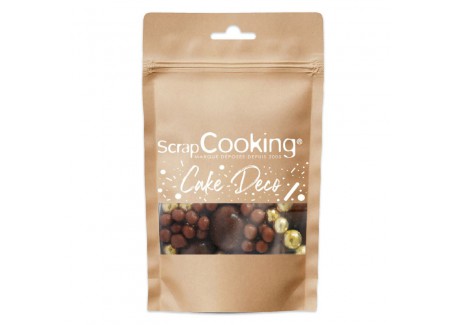 Taartdecoraties Knapperige Parels in Pure Chocolade en Goud 50 g