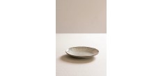 Organic Assiette Plate Striée Beige Crème 21,5 cm 