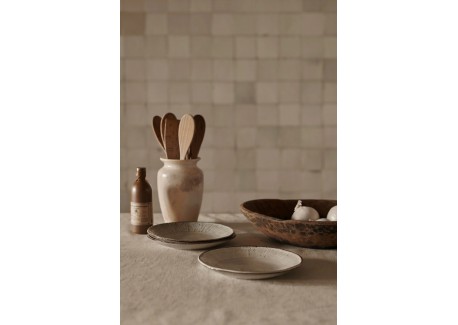 Organic Plat Bord Beige Crème 21,5 cm