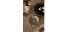 Organic Assiette Plate Striée Beige Crème 21,5 cm 