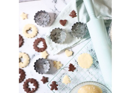 Linzer Emporte-pièces Cannelés en Inox pour Biscuits Fourrés Ø5cm 4 Pc