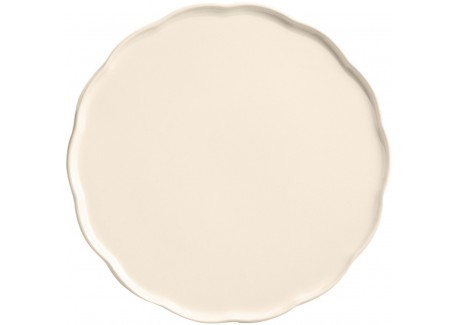 Madeleine Plat de Service Rond Céramique 31 cm Argile Blanc Cassé 