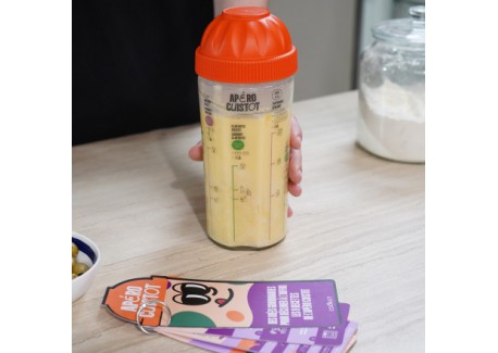 Apéro Cuistot Coffret Shaker Gradué en Verre avec Recettes 