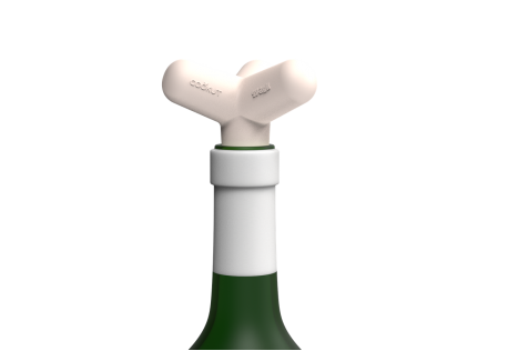 Spark Bouchon Universel pour Bouteille en Silicone Recyclé Blanc Polai