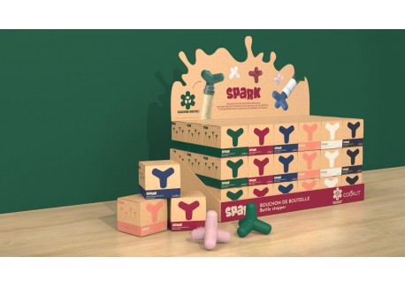 Spark Bouchon Universel pour Bouteille en Silicone Recyclé Blanc Polai