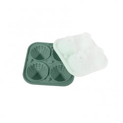 Moule à Glaçons en Silicone avec Couvercle 4 Boules Effet Martelé 5,5