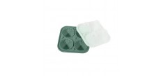 Moule à Glaçons en Silicone avec Couvercle 4 Boules Effet Martelé 5,5