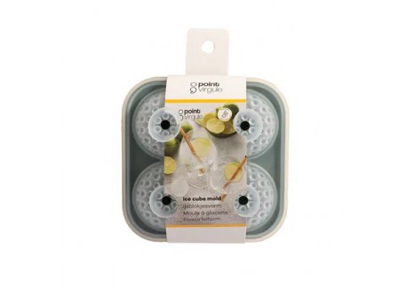 Moule à Glaçons en Silicone avec Couvercle 4 Boules Effet Martelé 5,5