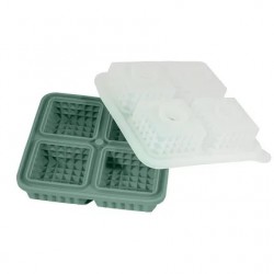 Moule à Glaçons en Silicone avec Couvercle 4 Cubes Effet Martelé 5,5 c