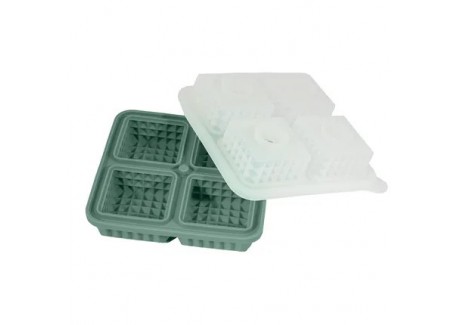 Moule à Glaçons en Silicone avec Couvercle 4 Cubes Effet Martelé 5,5 c