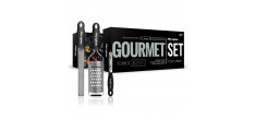 Gourmet Set Premium Zesteur + Râpe + Eplucheur I Inox Noir 3 Pcs 