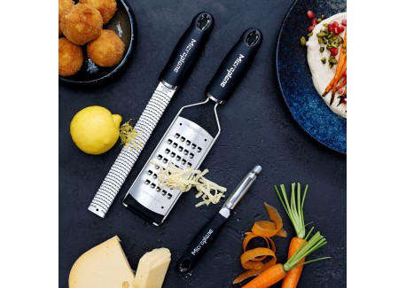 Gourmet  Premium Zester + Rasp + Dunschiller Set | Zwart RVS 3 stuks