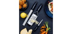 Gourmet  Premium Zester + Rasp + Dunschiller Set | Zwart RVS 3 stuks