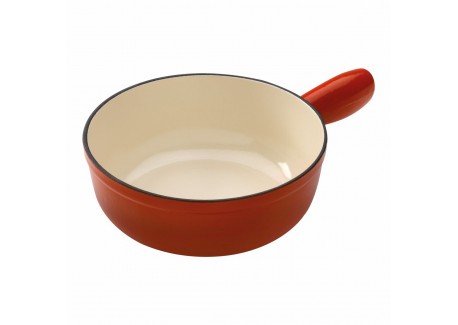 Caquelon à Fondue Savoyarde en Fonte Emaillée Rouge 24 cm 3,2 L 