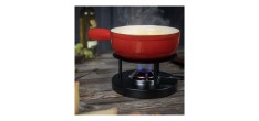 Rood Geëmailleerde Gietijzeren Savoyaardse Fonduepan 24 cm 3,2 l
