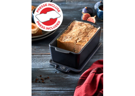 Appolia Terrine Foie Gras Céramique avec Presse Gris Ardoise 20 cm 65
