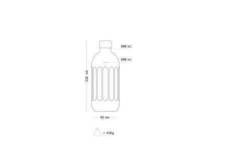 Bouteille Gourde Acier Inox 0,8L pour Machine à Eau Gazeuse Carbonator