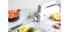 Elektrisch Brood en Vleesmes met 2 Gekartelde RVS Messen Wit EK501