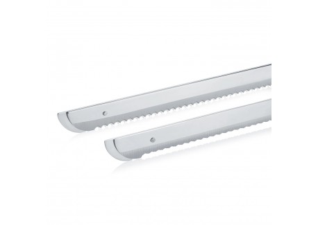 Couteau Electrique Pain et Viande 2 Lames Dentelées en Inox Blanc EK50