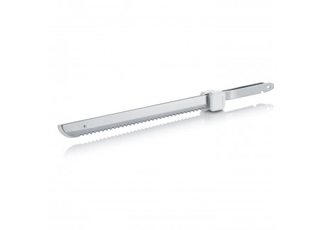 Couteau Electrique Pain et Viande 2 Lames Dentelées en Inox Blanc EK50