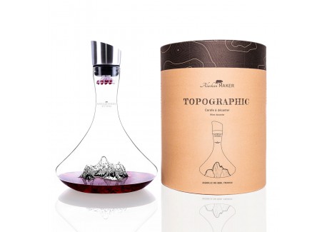 Topographic Wijnkaraf Borosilicaatglas Berg- Aiguille du Midi