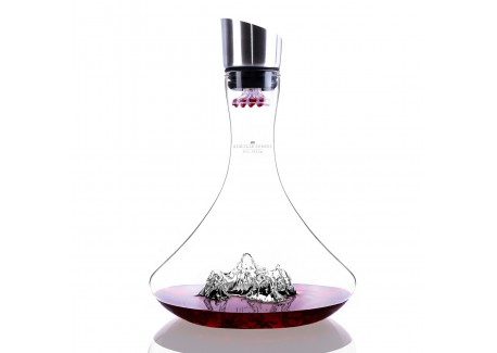 Topographic Aiguille du Midi Carafe Décanter Vin Montagne Verre Borosi