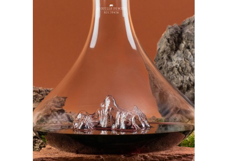 Topographic Aiguille du Midi Carafe Décanter Vin Montagne Verre Borosi