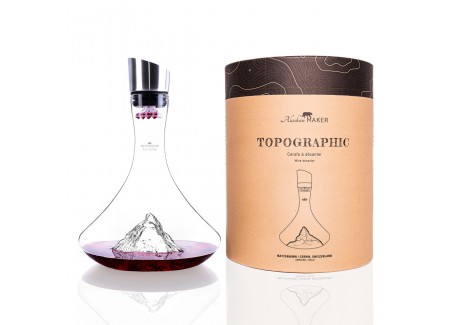 Topographic Mont Matterhorn Carafe Décanter Vin Montagne Verre Borosil
