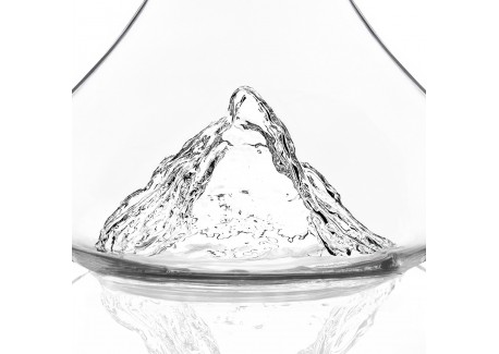 Topographic Mont Matterhorn Carafe Décanter Vin Montagne Verre Borosil