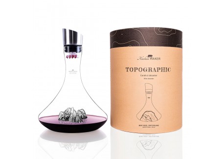 Topographic Monte Rosa Carafe à Décanter Vin Montagne Verre Borosilica