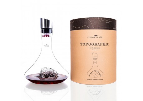Topographic Zugspitze Carafe à Décanter Vin Montagne Verre Borosilicat