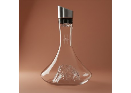 Topographic Zugspitze Carafe à Décanter Vin Montagne Verre Borosilicat